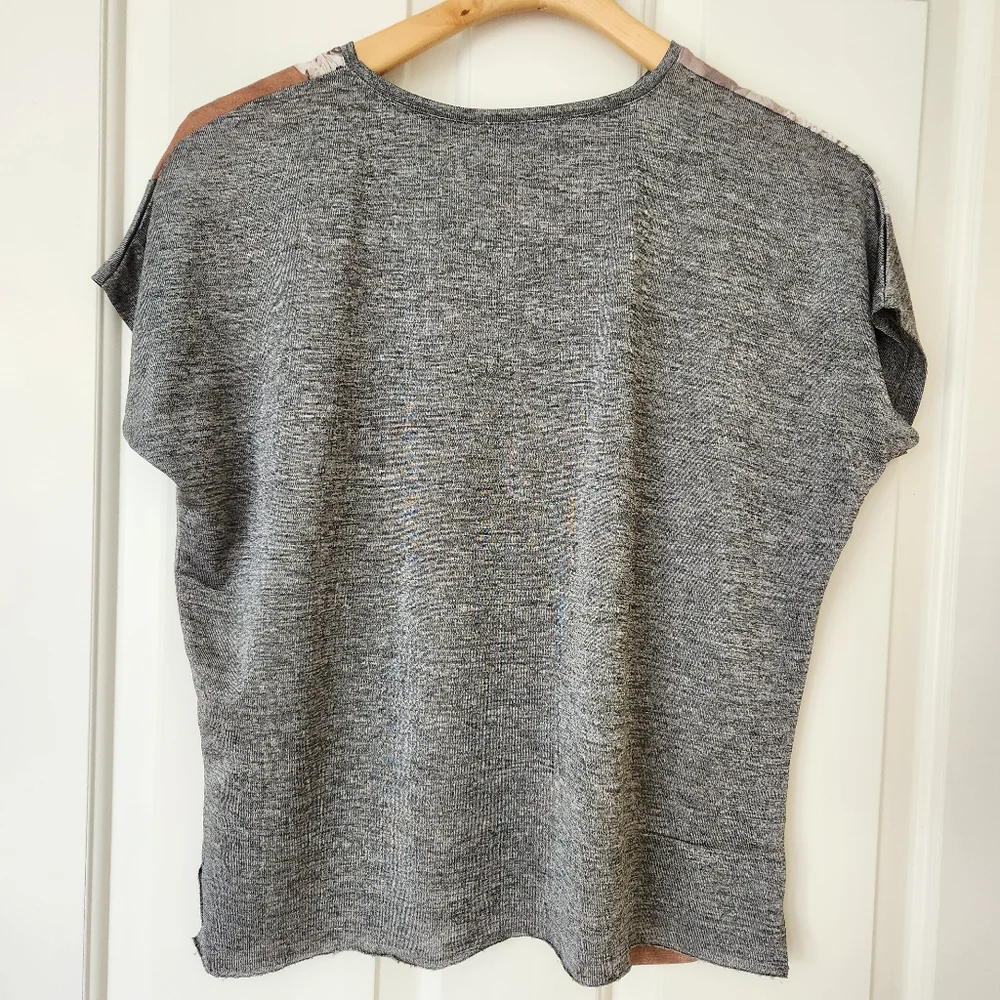 Zara Patchwork Print Top Semi Sheer Lightweight Hippie Festival Prairie Comfy - Picture 3 of 13